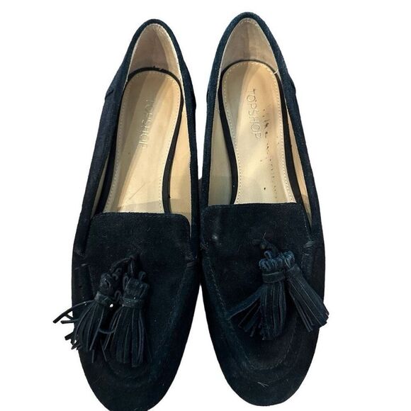 TopShop black suede loafers- size 9 - Picture 2 of 6